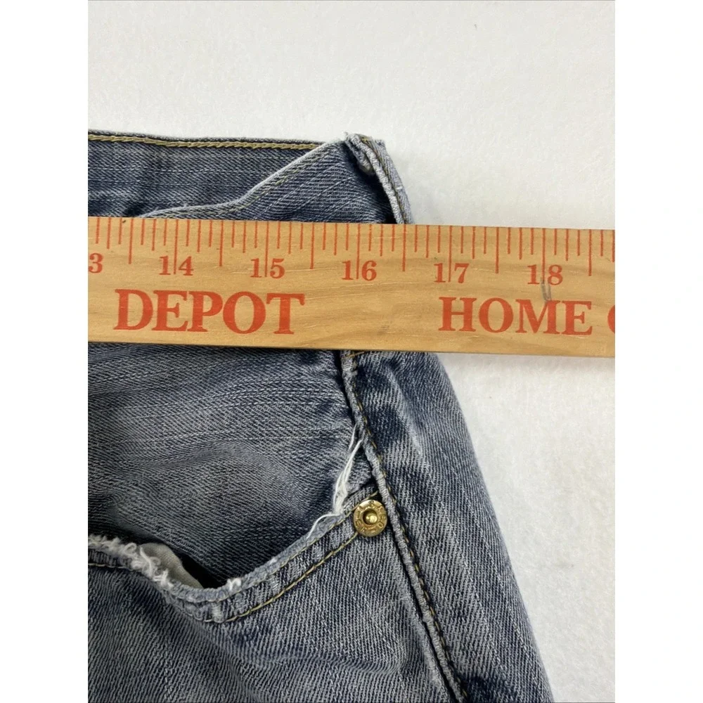 Levi's 551 Jeans Men's 36x32(see Pictures) Blue Denim Relaxed Fit Zip Distressed